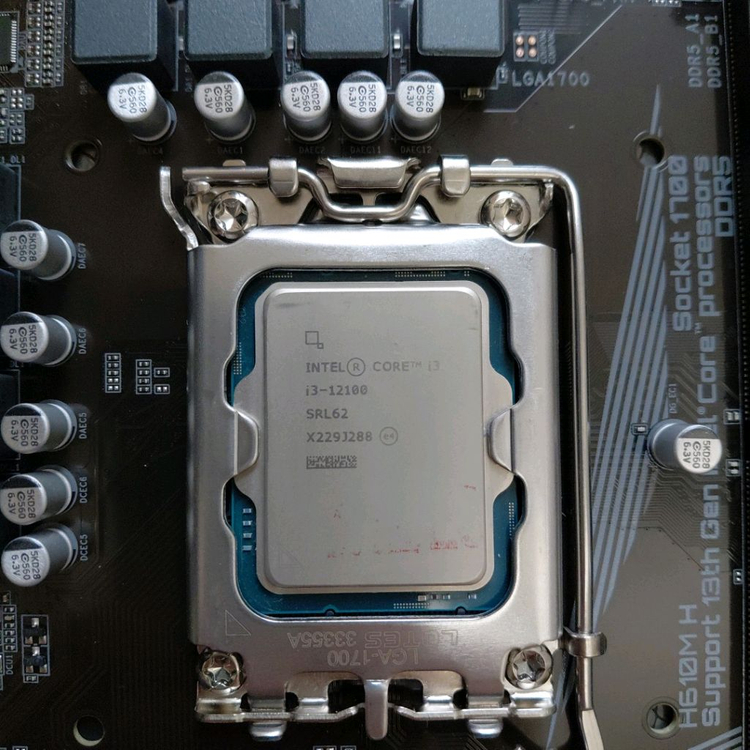 인텔 i3-12100 cpu 기가바이트 h610m d5 보드 이미지