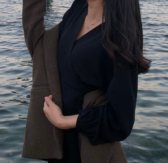 하객룩 머메이드 브이넥 롱원피스 이미지