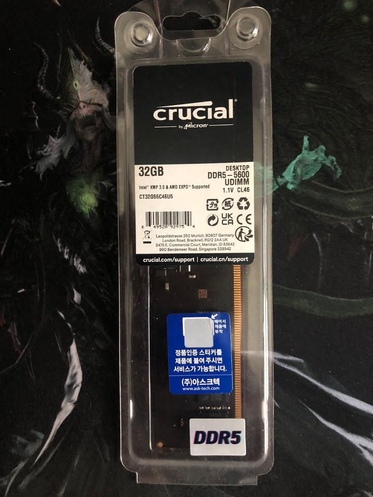 crucial ddr5-5600 cl46 32gb 이미지