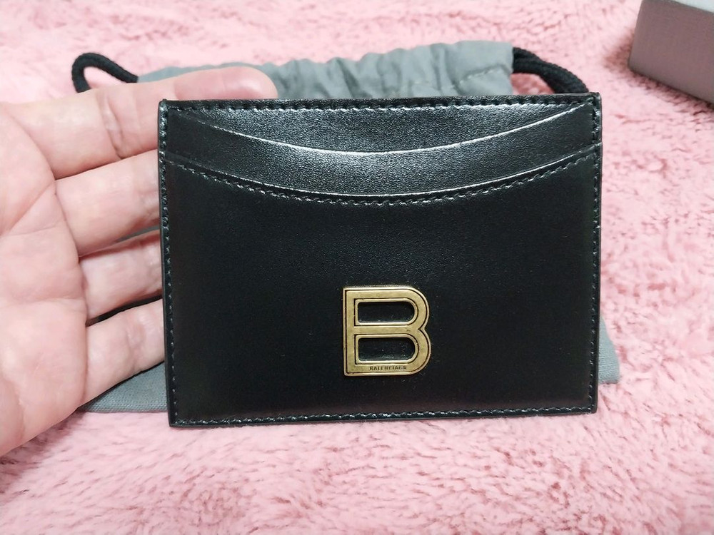 발렌시아가 B골드로고 카드지갑 이미지