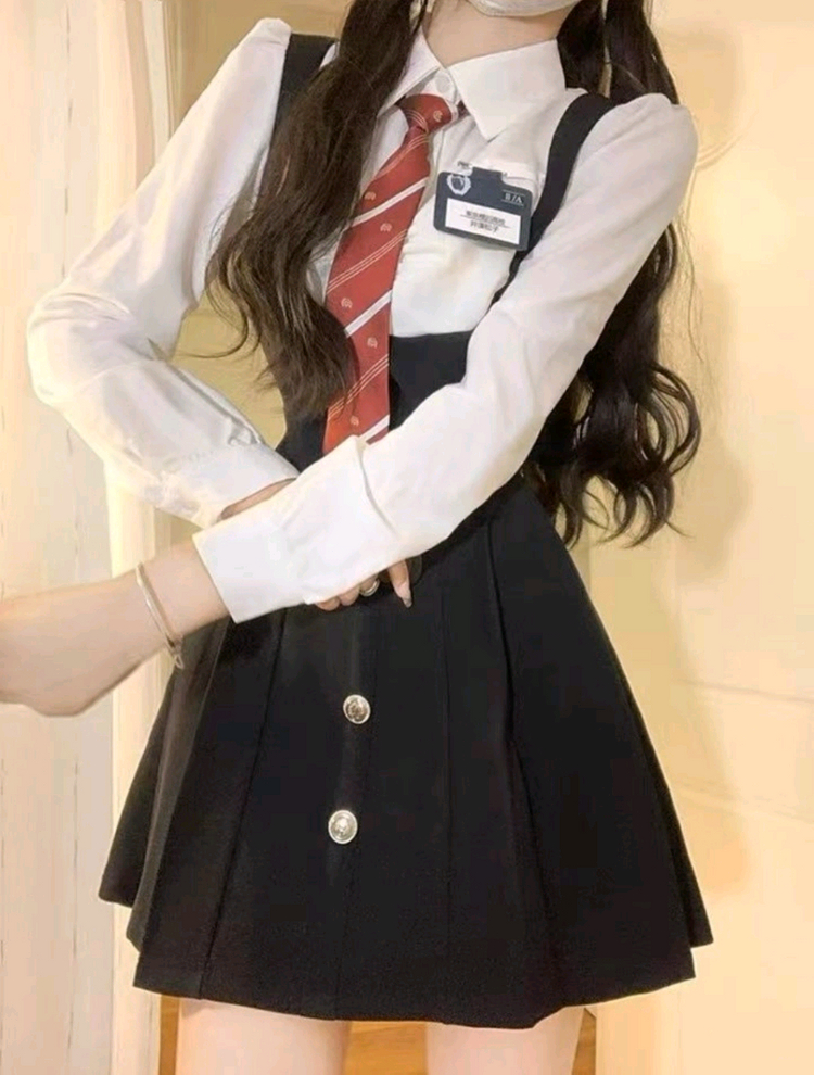 러브 다이브 장원영 원피스셋업 졸사 컨셉 제복 개화기 프레피 Y2K 이미지