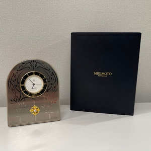미키모토 펄 진주 아치형 쿼츠 탁상시계 C MIKIMOTO 이미지