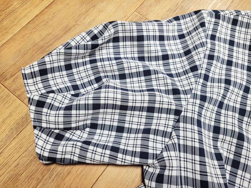 션메익스클로스(SEAN MAKES CLOTH) 볼륨소매 체크원피스 55-66 새상품 이미지