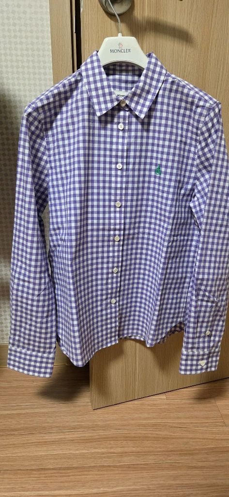 [새상품] 빈폴레이디스 깅엄체크 라벤더색 셔츠팝니다. (Size S) 이미지