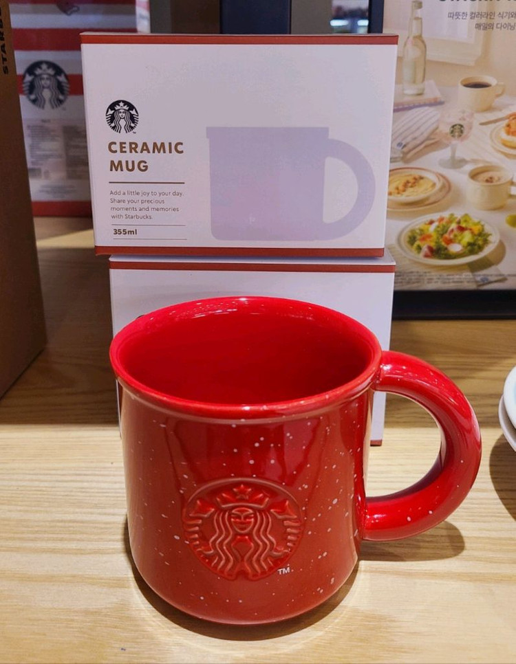 스타벅스 시크릿 딜라이트 레드 머그 355ml 새상품 전용박스 이미지