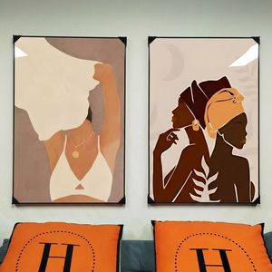 그림 액자 팝아트 인테리어소품 여인그림 인물액자 모던 거실 벽걸이 장식용 대형 북유럽 스타일 감성 포스터 2종 세트 이미지