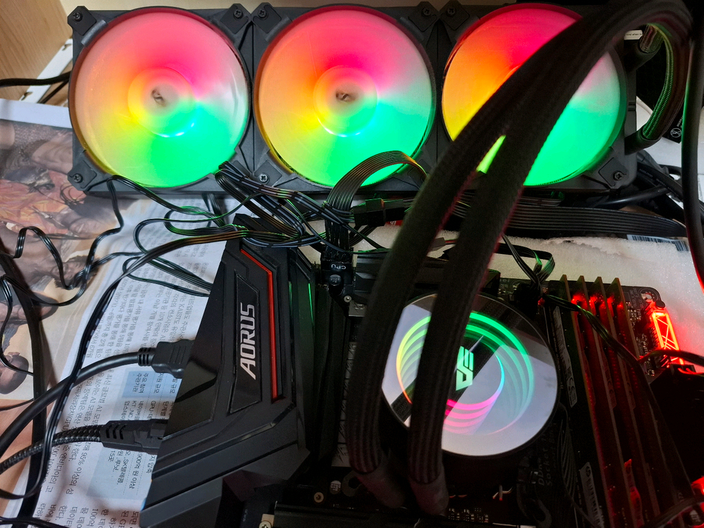 컴퓨터 CPU 수냉쿨러 darkFlash Twister DX-360 ARGB (흑색) 이미지