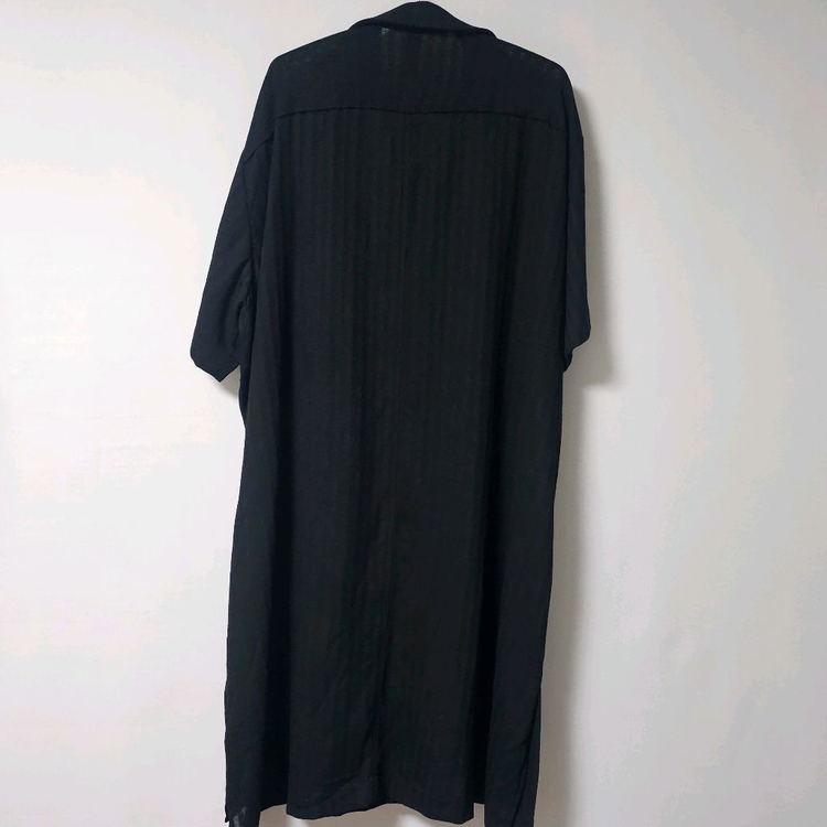 77~99까지)오들리 워크샵 오버핏 블랙 셔츠 원피스 이미지