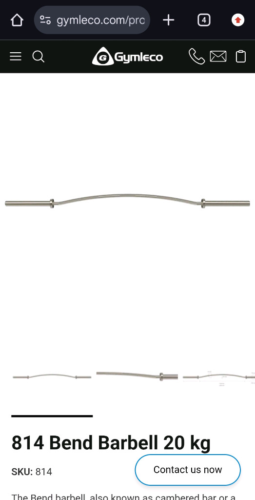 GymLeco Bend Barbell (짐레코 밴드 바벨 버팔로 바 홈짐 스쿼트 벤치 헬스) 이미지