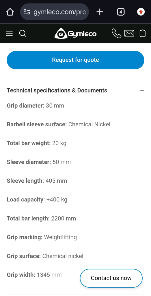 GymLeco Bend Barbell (짐레코 밴드 바벨 버팔로 바 홈짐 스쿼트 벤치 헬스) 이미지