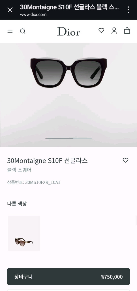 디올 선글라스 이미지