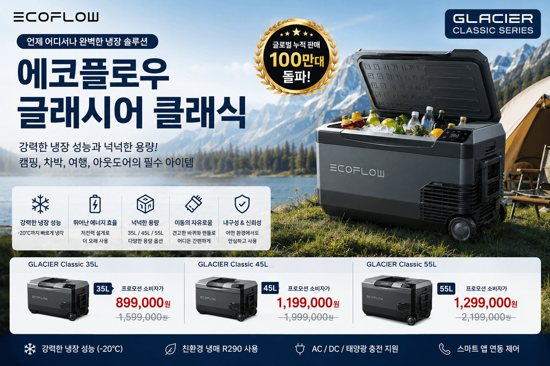에코플로우 델타2 델타2맥스 델타프로 리버2프로 웨이브3 글래시어냉장고 라피드25000파워뱅크 냉장고에어컨 팝니다. 이미지