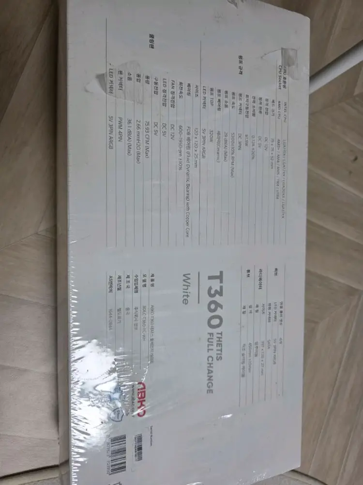 앱코 T360 ARGB 수냉쿨러 화이트(실착 사진 O) 이미지