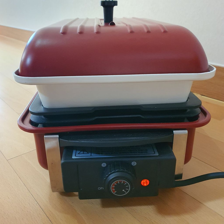레꼴드 홈 바베큐 전기그릴 앤 전골팬.찜판 캠핑그릴 이미지