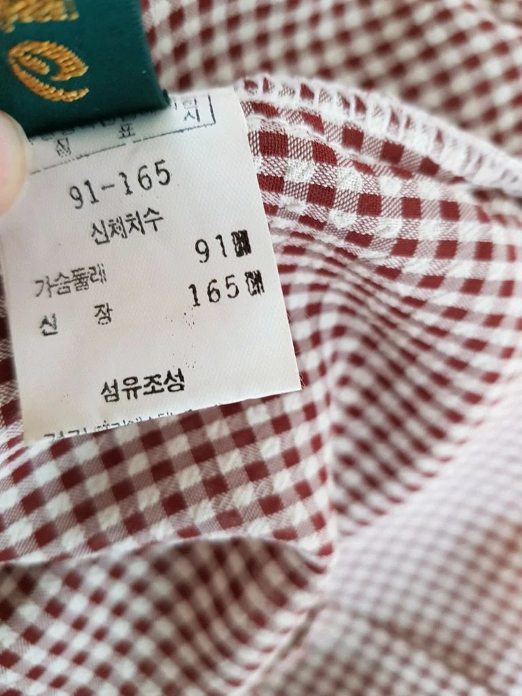 체크 패턴 반팔 셔츠 (91-165) 이미지