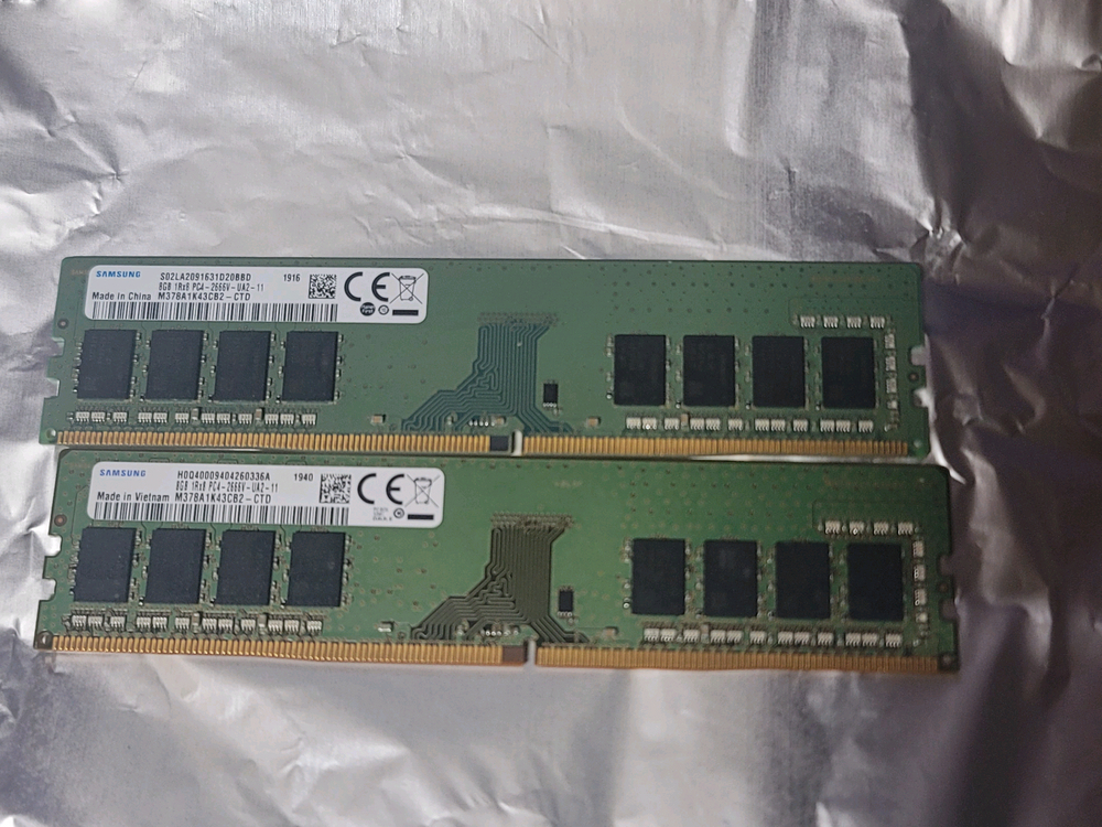 삼성 DDR4 8GB 2666V 두장 C다이 총 16램 데스크 탑 용 이미지