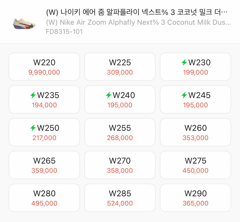나이키 에어줌 알파플라이 넥스트%3 코코넛밀크 이미지