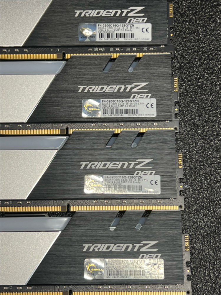 지스킬 DDR4 3200 CL16 32GB 4개 트라이던트 Z 64GB 128GB 램 세트 이미지