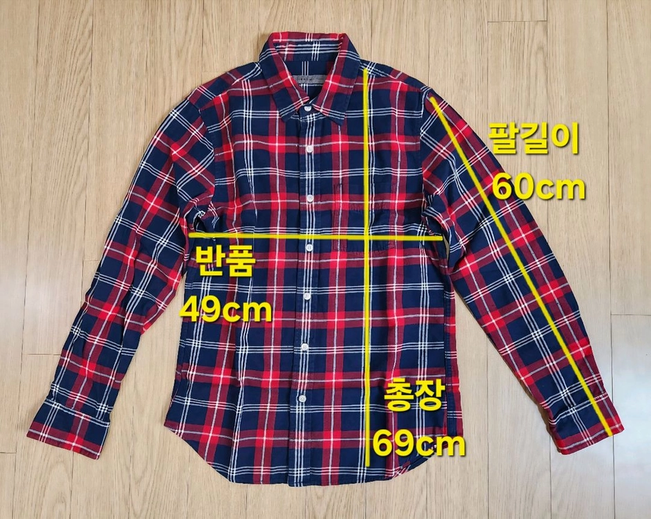 지오다노 코튼 100% 플란넬 패턴 체크셔츠, 긴팔티셔츠 90 이미지