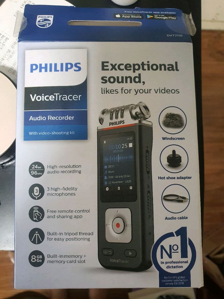 PHILIPS 필립스 DVT7110 디지털 녹음기 오디오 레코더 보이스 이미지