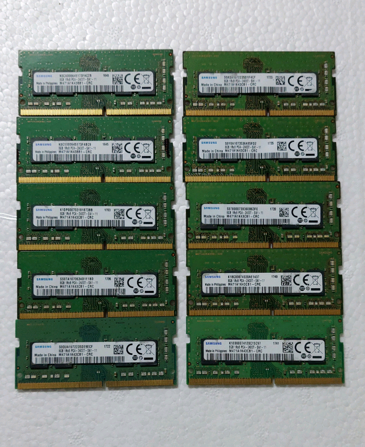 DDR4 8GB 노트북용 메모리 10개 / 삼성 PC4-2400T 이미지