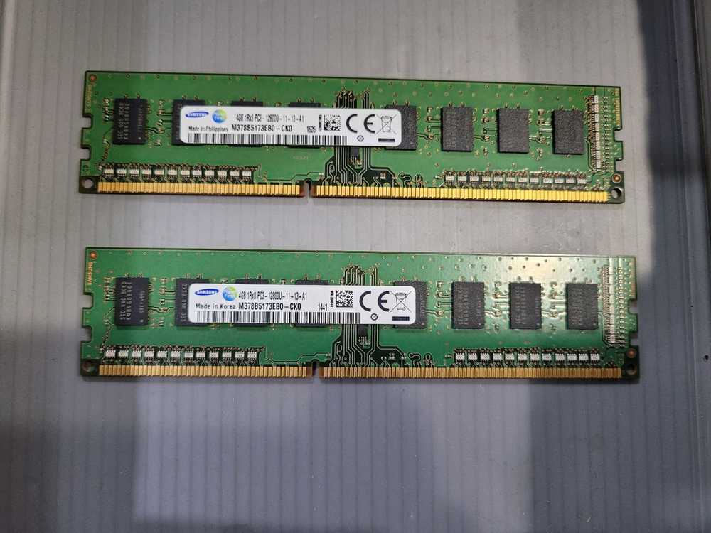 삼성 DDR3 4GB PC3-12800U 램 2개 일괄 이미지