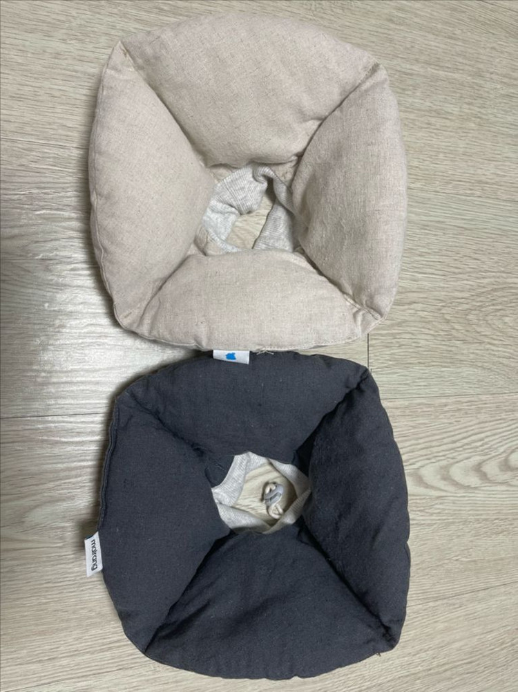 고양이 둥구름 넥카라S 2개(아이보리, 차콜) 이미지