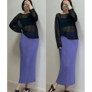 이세이미야케 해칭 스커트 퍼플 ,플리츠플리즈 ~ 이미지