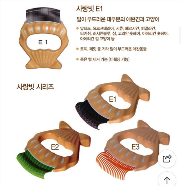 강아지 고양이 조개모양 빗3가지+레이저 장난감 이미지