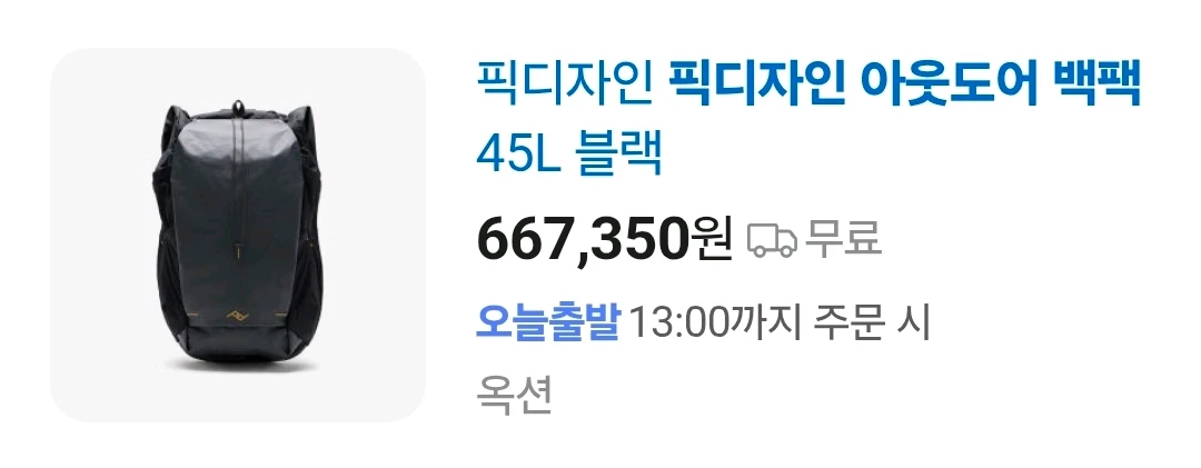 픽디자인 아웃도어 백팩 45L 새상품 이미지