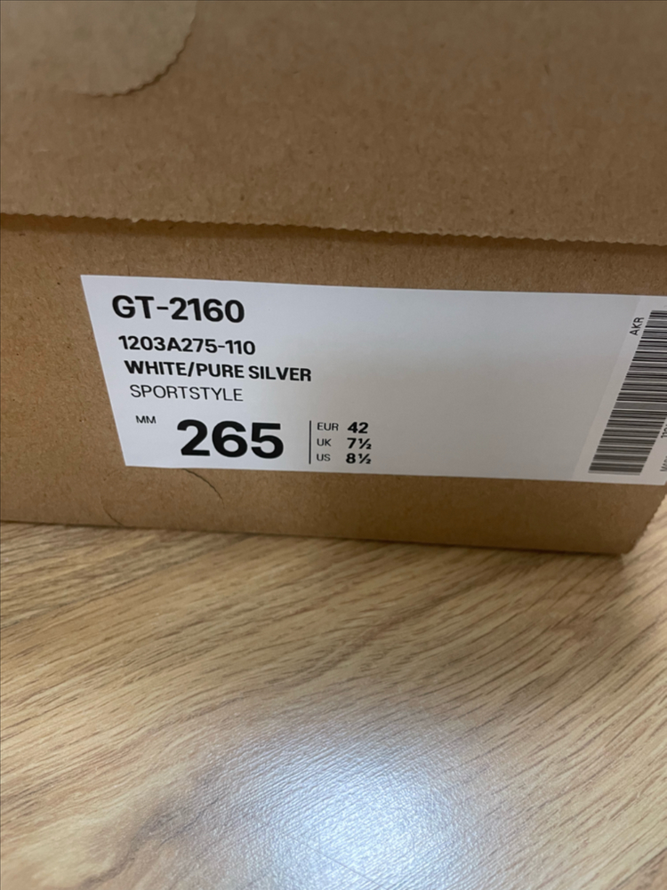 아식스 gt2160 화이트퓨어실버 265 이미지