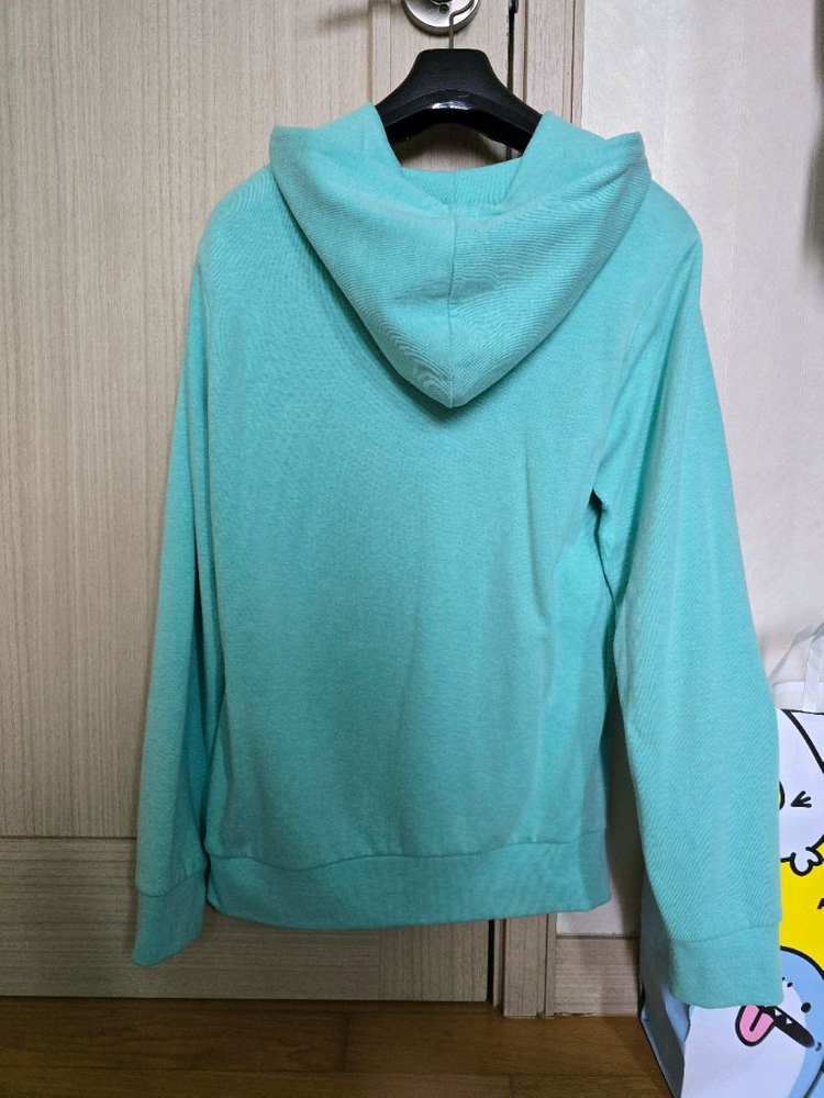 파스텔톤 민트색후드집업 이미지