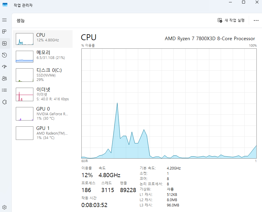 7800x3d / 5060ti / ddr5 32g램 / 1tb ssd 본체 팝니다. 이미지