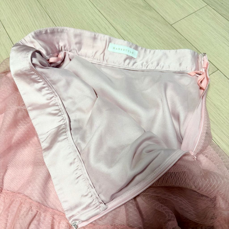 한스스타일 핑크 메쉬 샤 스커트 롱 캉캉치마 파티룩 연말룩 셀프웨딩 돌잔치 웨딩촬영 이미지