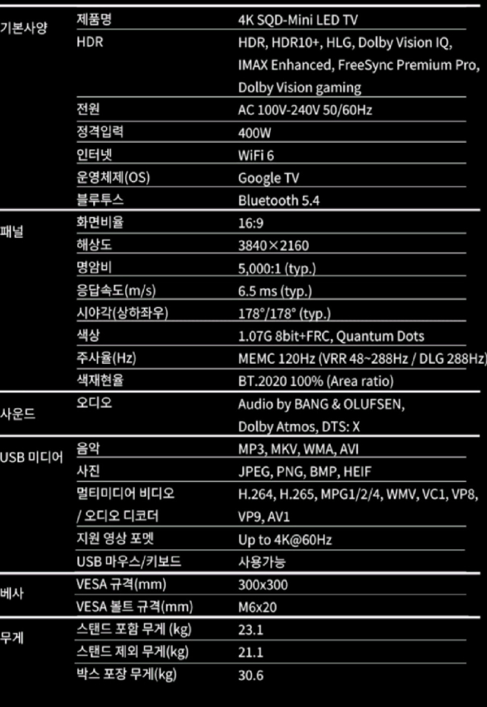 새상품 TCL 65인치 SQD mini led TV (쿠팡케어 3년) 65C8L 이미지