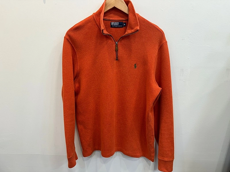 Polo 폴로 랄프로렌 오렌지 반집업 니트 이미지