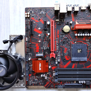 ASUS EX-A320M-GAMING메인보드+CPU쿨러+백패널 이미지