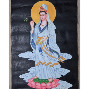 백의관음보살도 유화 탱화 불교 그림 중국골동품 고미술품 수집품 이미지