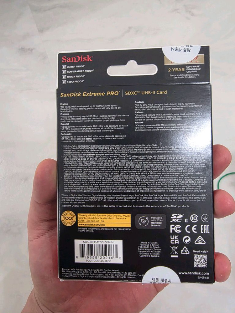 샌디스크 v60 1tb sd 카드 이미지