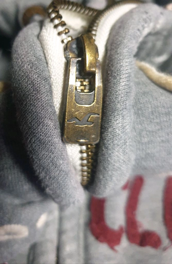 홀리스터 00s Y2K 디스트로이드 컷오프라인 더티 후드집업 그레이(L) 이미지