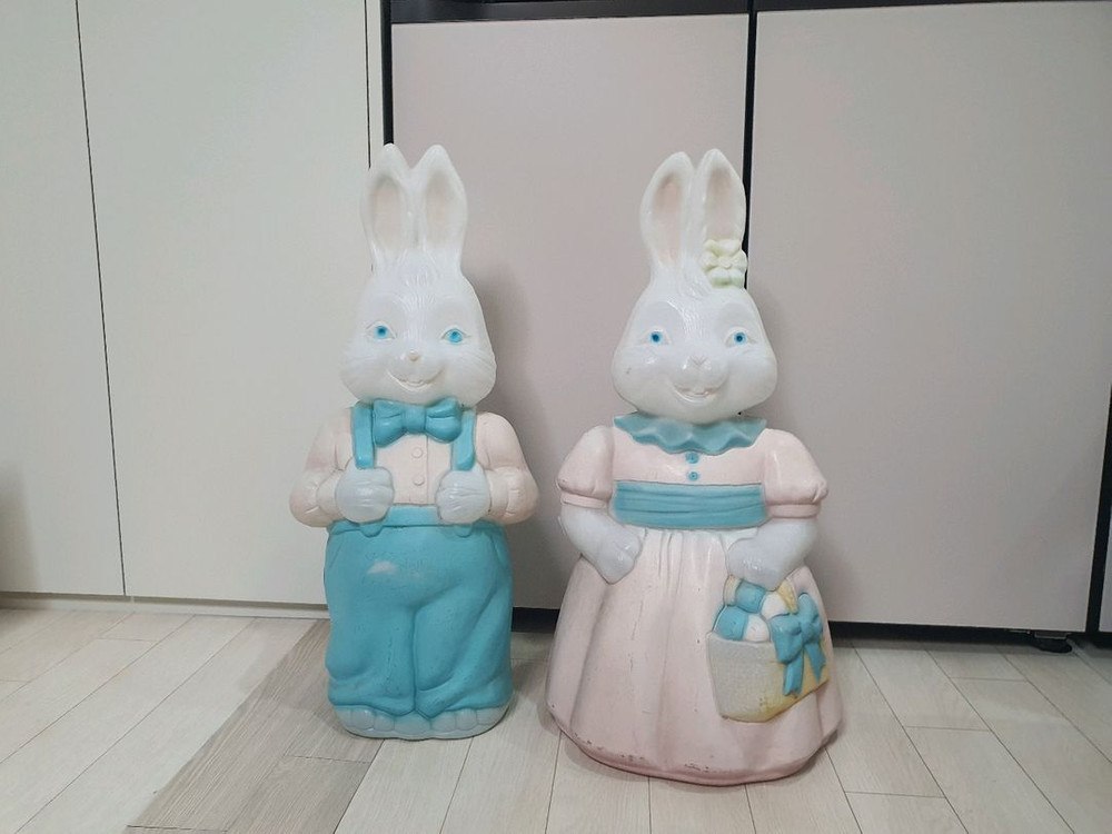 빈티지 토끼 조명 2개 세트 이미지