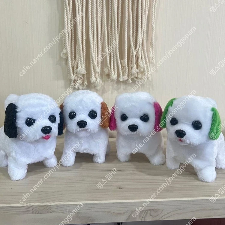새 검정색 짖는 퍼피펫 강아지 인형 장난감 힐링 재미 이미지