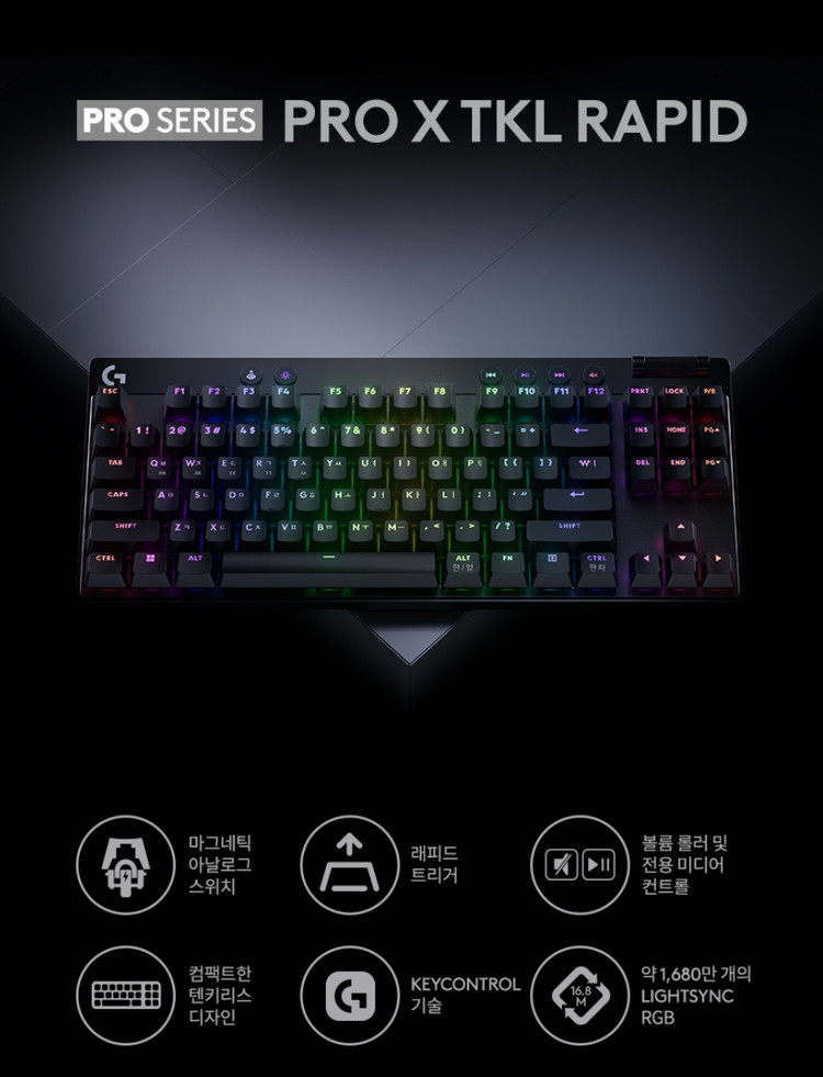 로지텍 PRO X TKL RAPID 게이밍 키보드 미개봉 새상품 이미지