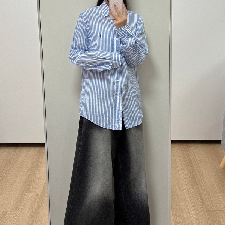 폴로 랄프로렌 스트라이프 린넨100 셔츠 남방 이미지