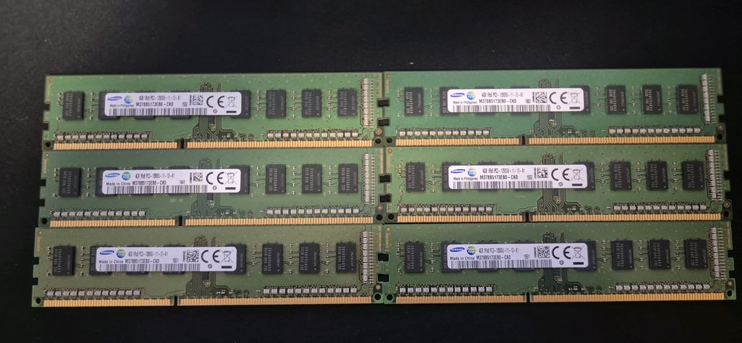 삼성 DDR3 4GB PC3-12800U 램 6개 일괄 이미지