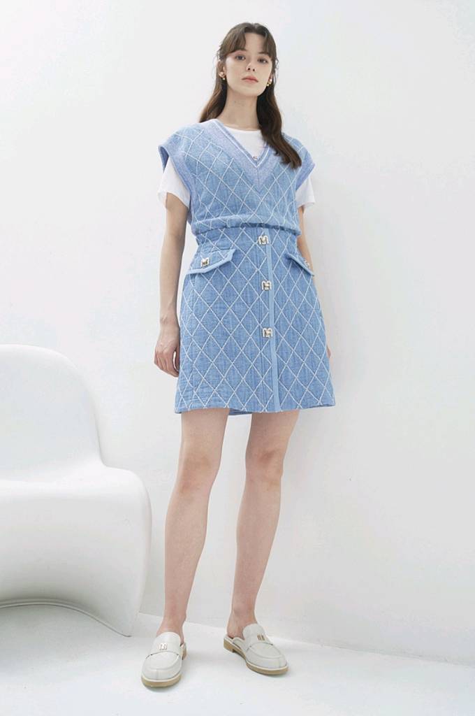 마인 데님 아가일 베스트 스커트 셋업 랑방 타임 더캐시미어 시스템 오브제 sjsj 이미지