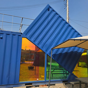 3X6 높이 4.5m A급 파랑색 컨테이너 세컨하우스 캠핑 개조 이미지