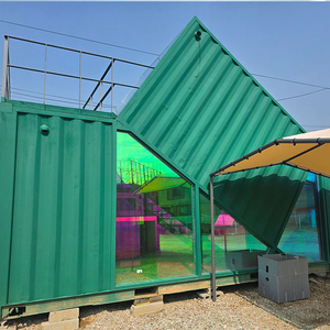 3X6 높이 4.5m A급 초록색 컨테이너 세컨하우스 캠핑식당 개조 이미지