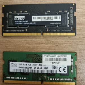 노트북 DDR4 메모리 2666MHz 4GB 2개 세트(총 8GB) 이미지