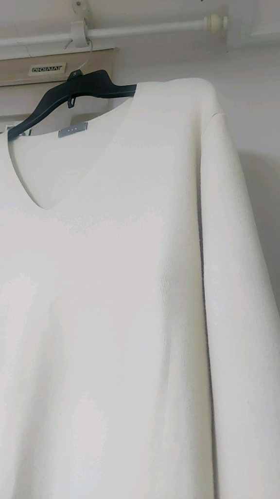 울 브이넥 롱니트원피스 아이보리 Free 이미지